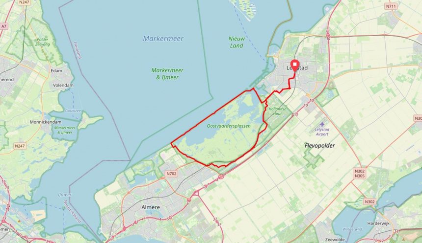 Edelhert fietsroute kaart